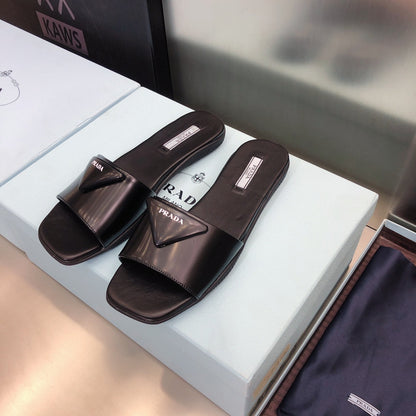 Prada Brushed Leather  Slides