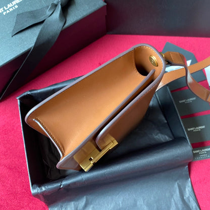 YSL LE CARRE SATCHEL IN BOX SAINT LAURENT LEATHER