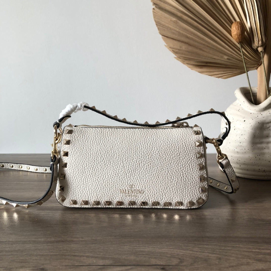 Valentino Garavani Small Rockstud  Grainy  Crossbody Bag