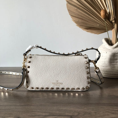 Valentino Garavani Small Rockstud  Grainy  Crossbody Bag