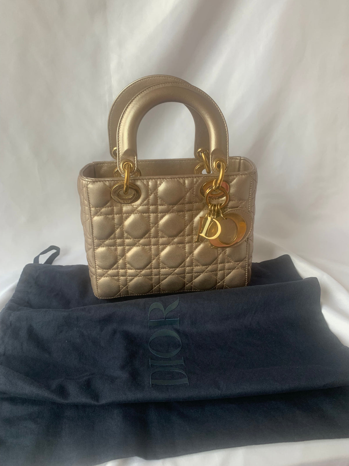 Lady Dior ABCdior Small Small Cannage Lambskin Handbag Rovelle Bags