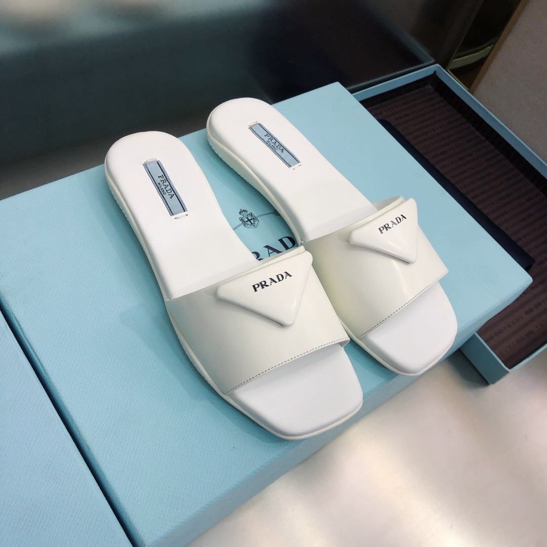 Prada Brushed Leather  Slides