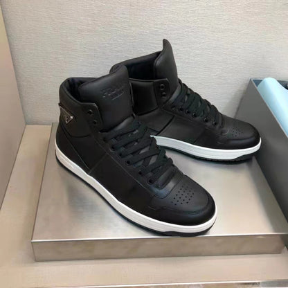 Prada Downtown Leather High Top Sneakers