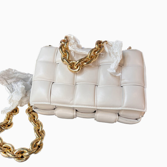 Bottega Veneta Chain Cassete Ecru with gold chain