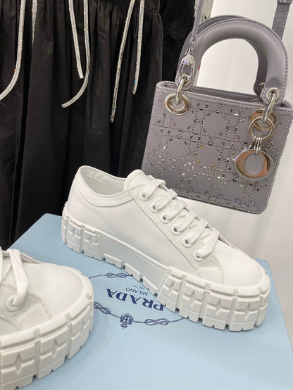 Prada Double Wheel  Nylon Gabardine Sneakers
