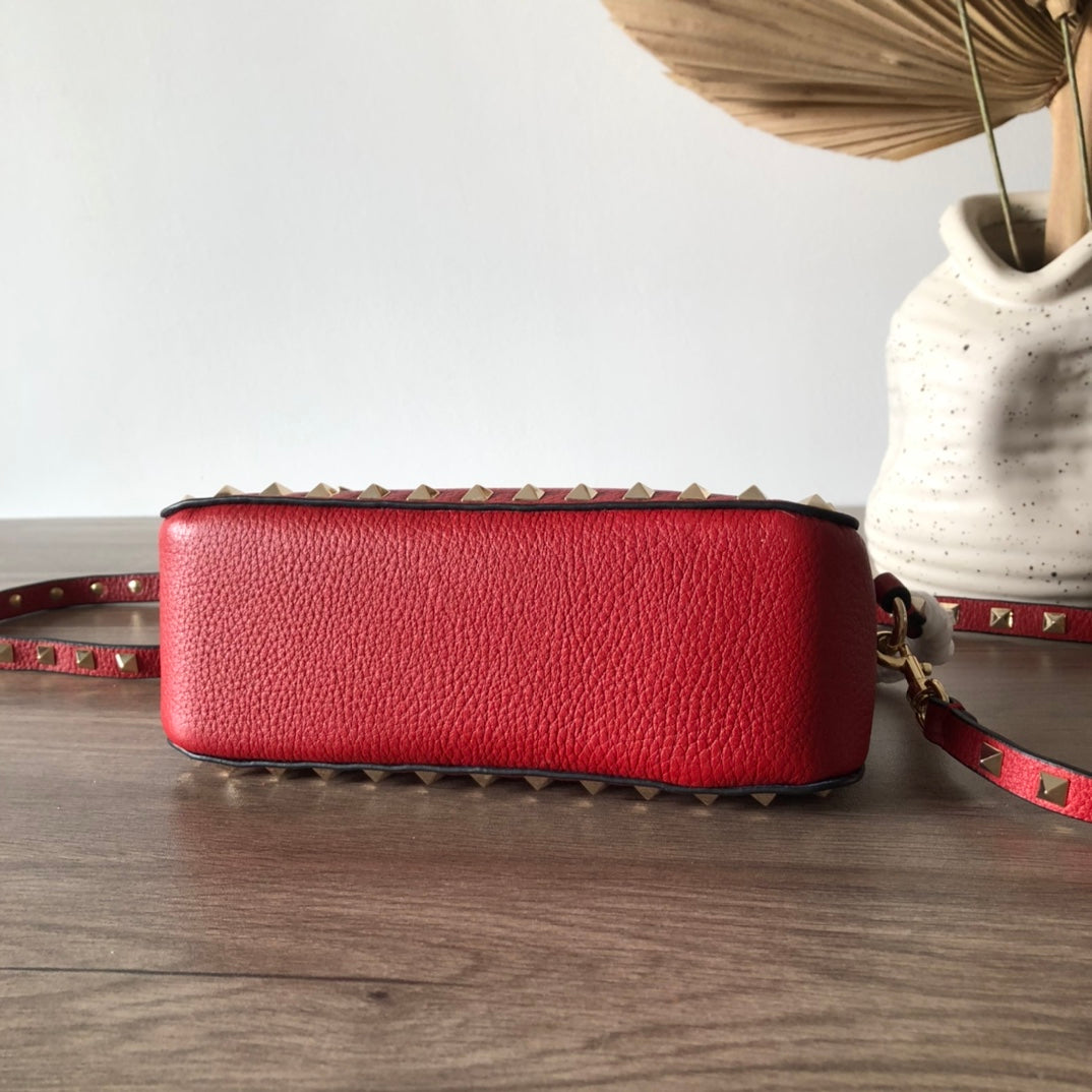 Valentino Garavani Small Rockstud  Grainy  Crossbody Bag
