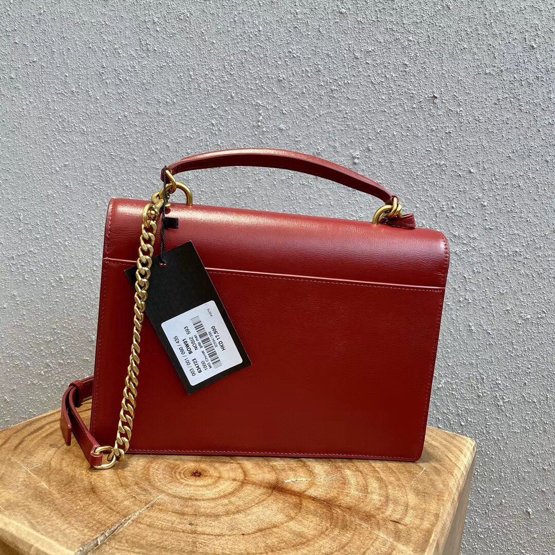 YSL Medium Sunset Satchel IN Smooth Leather Bag