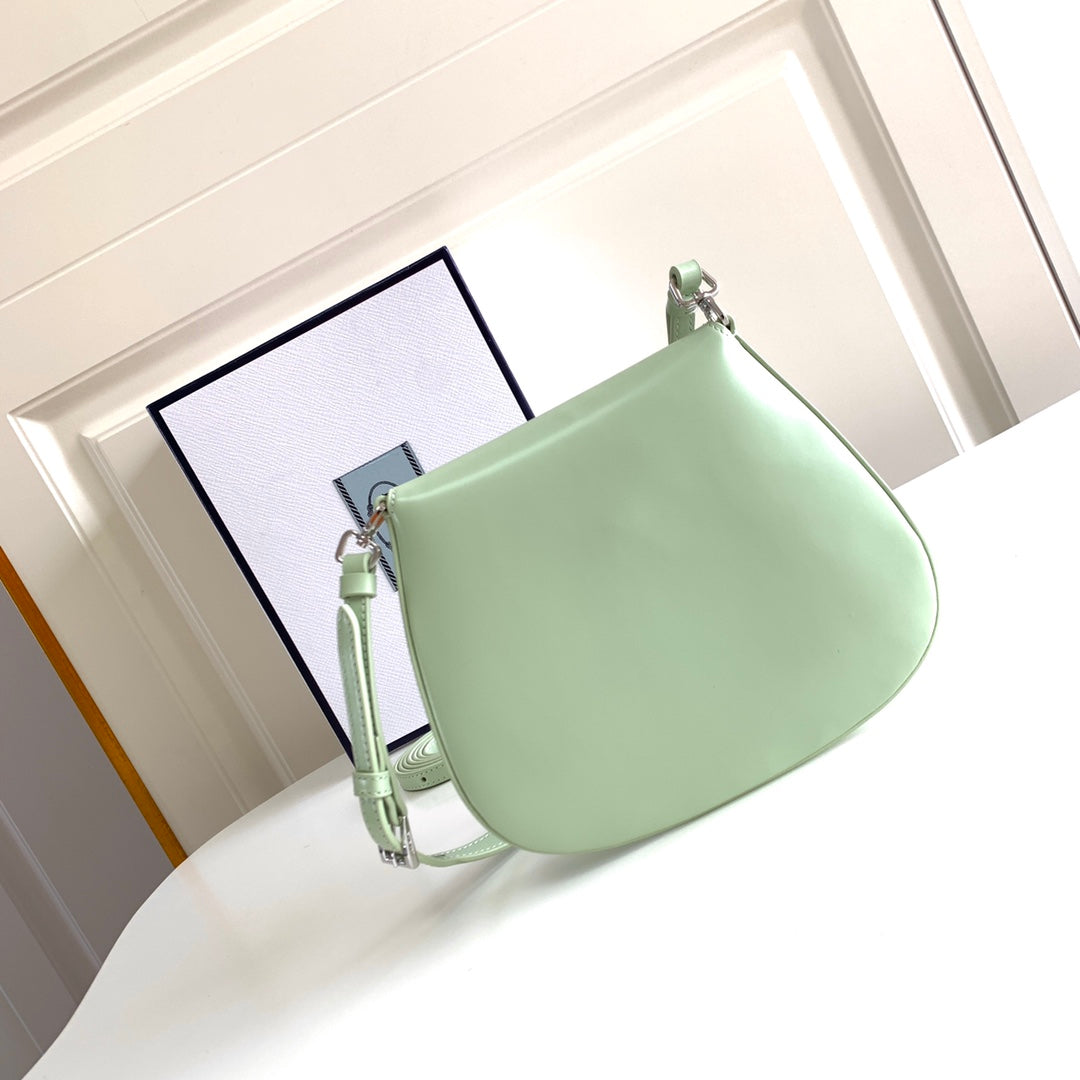 Prada Cleo brushed Leather Shoulder Bag With Flap