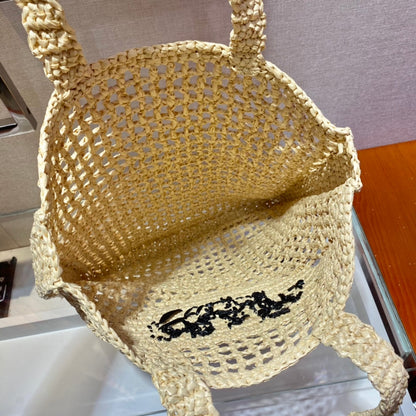 Prada Raffia Tote Bag