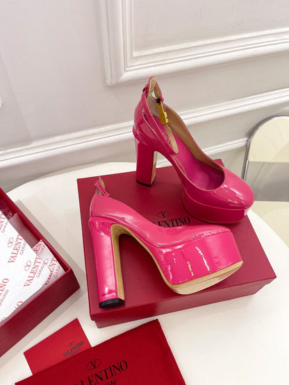 Valentino Tan-go Platform Patent Leather Sandal 155MM