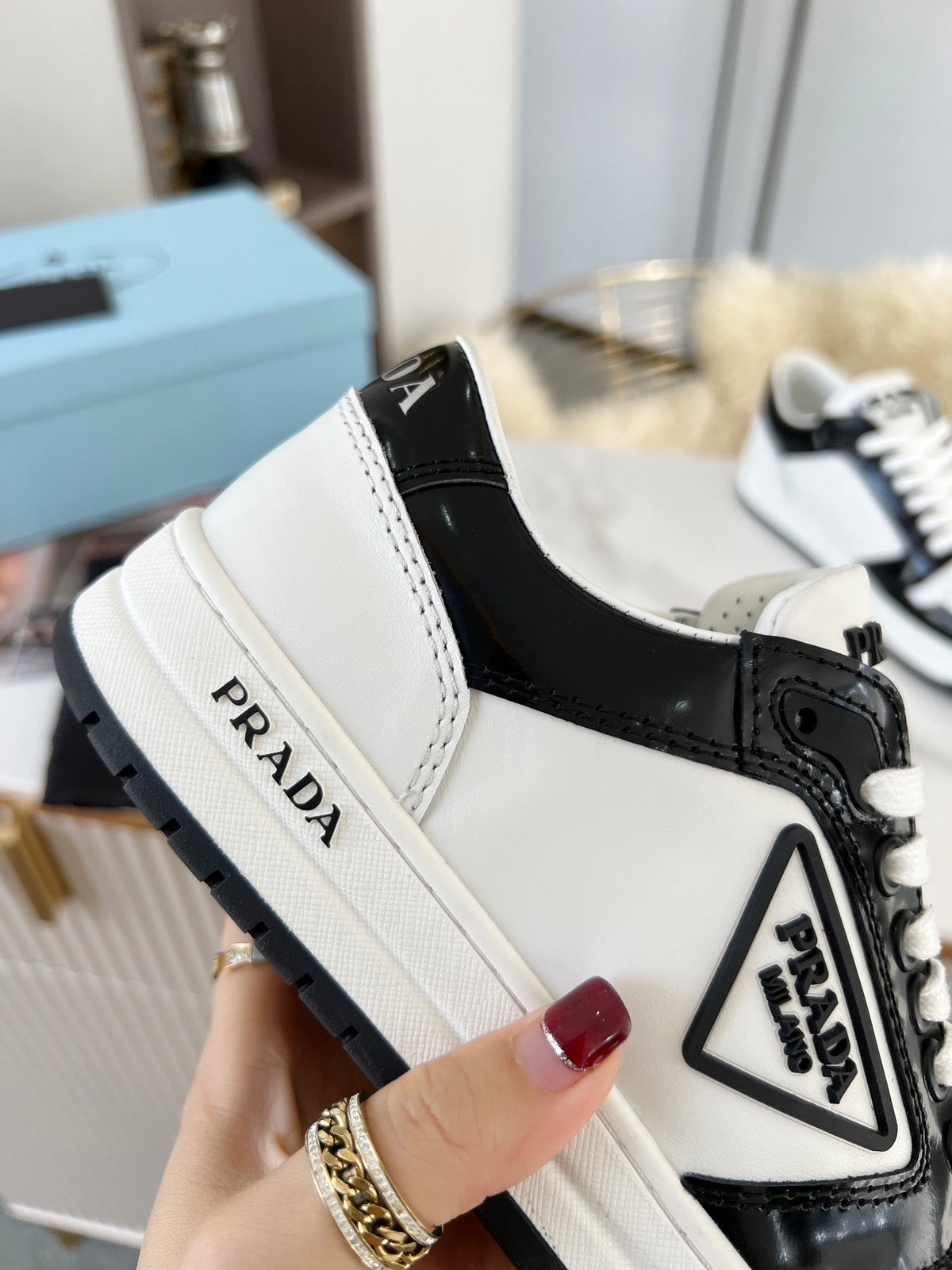 Prada District Leather Sneakers