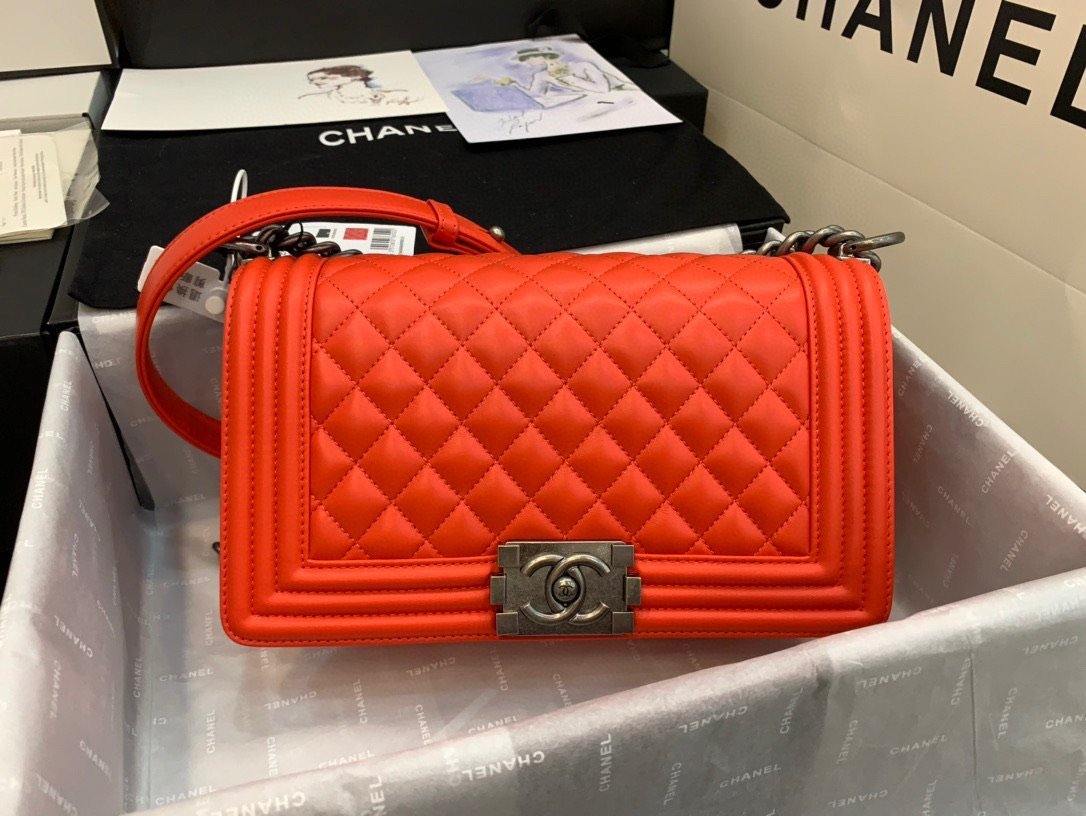 Chanel  Calfskin Quilted Boy Flap
