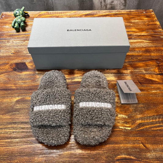 Balenciaga Furry Slide Sandals