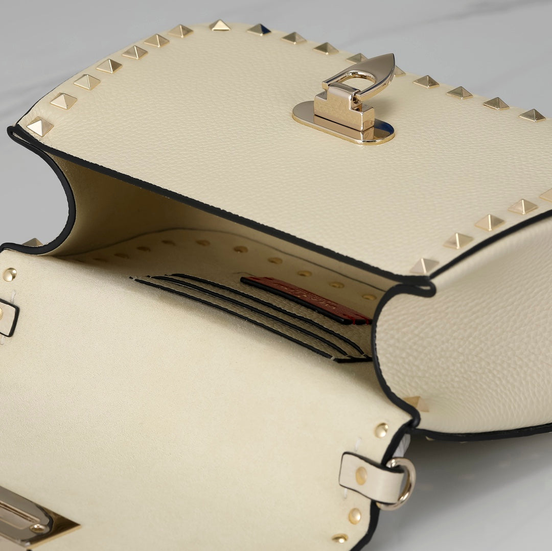 Valentino Garavani Small Rockstud  Grainy Calfskin Bag