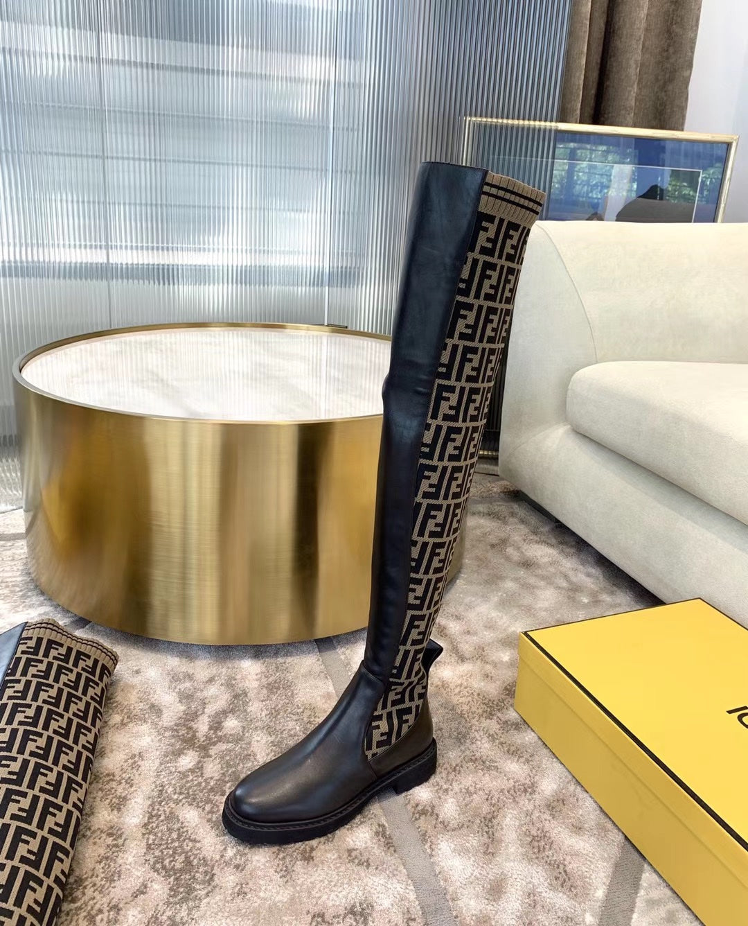 Fendi Rockoko Knee High Boots
