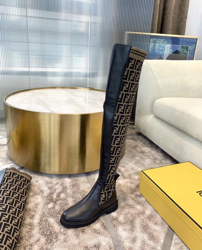 Fendi Rockoko Knee High Boots