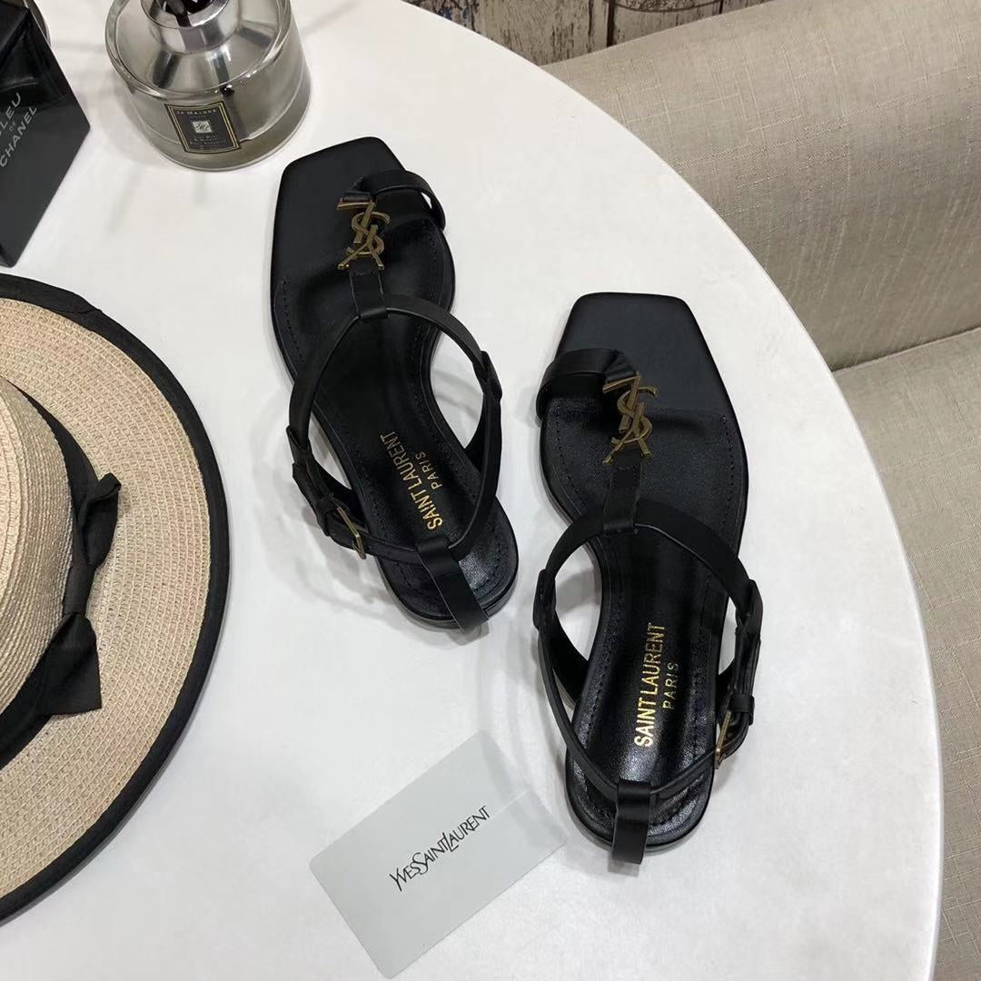 YSL Cassandra Flat Sandals