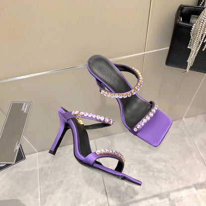 Versace Medusa Rhinestone Mules
