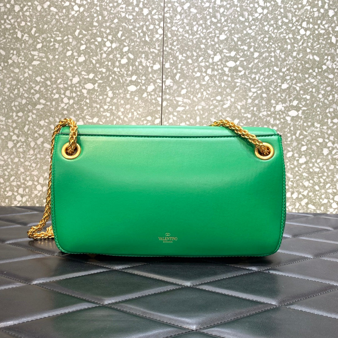 Valentino Stud Sign Nappa Shoulder  Bag