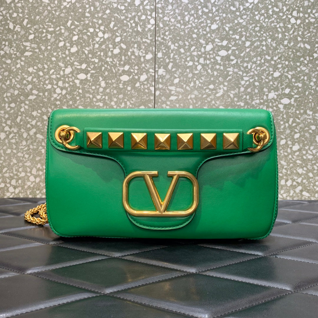 Valentino Stud Sign Nappa Shoulder  Bag