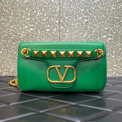 Valentino Stud Sign Nappa Shoulder  Bag