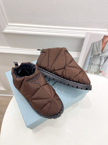 Prada  Paddled Nylon Slip on Shoes