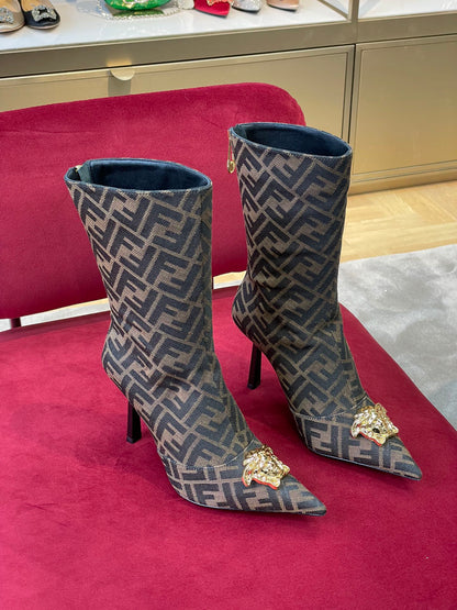 Versace Fendace FF Jaccquard Boots
