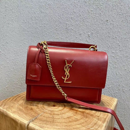 YSL Medium Sunset Satchel IN Smooth Leather Bag