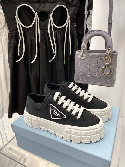 Prada Double Wheel  Nylon Gabardine Sneakers