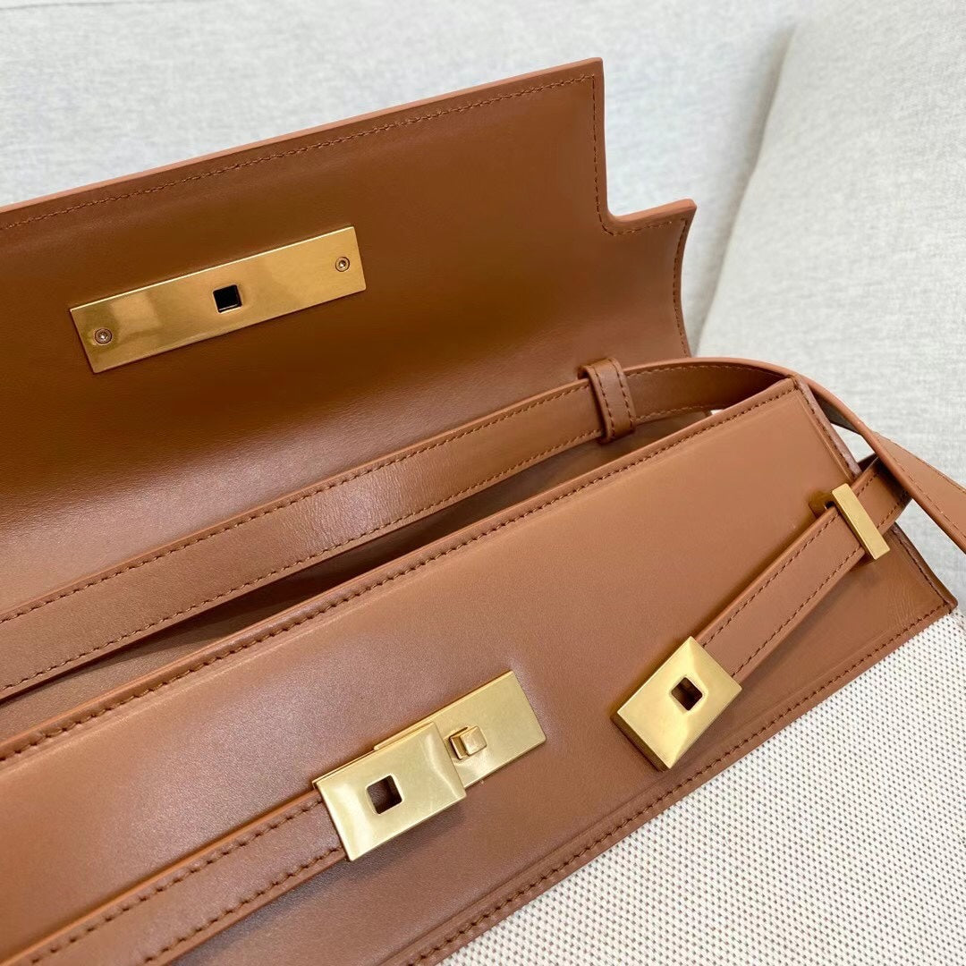YSL Manhattan Shoulder Bag In Canvas And Leather