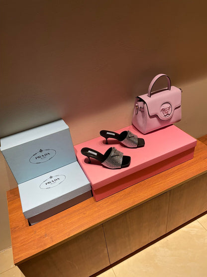 Prada Satin Sandals With Crystals