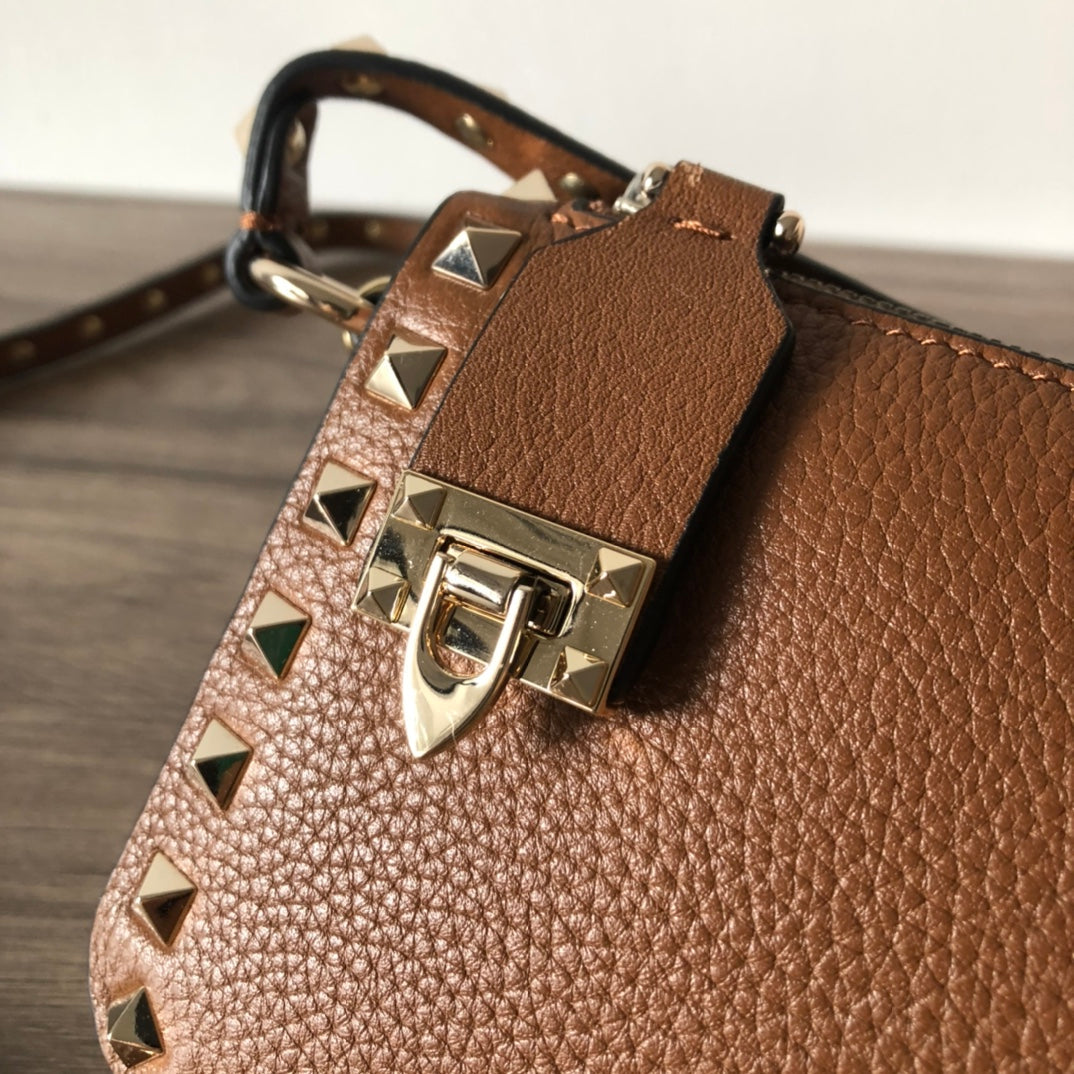 Valentino Garavani Small Rockstud  Grainy  Crossbody Bag