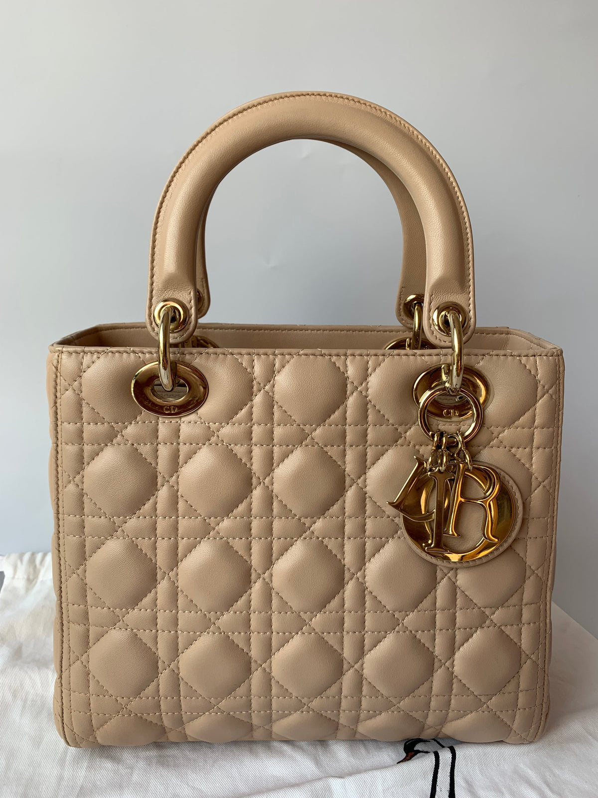 Lady Dior Medium Bag Pink Cannage Leather Rovelle Bags