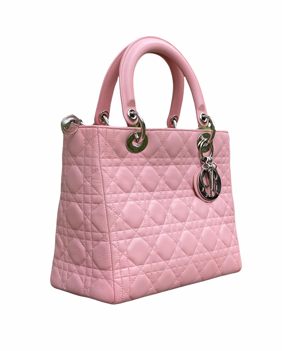 Dior Lady Dior Leather Canvas Handbag Rovelle Bags
