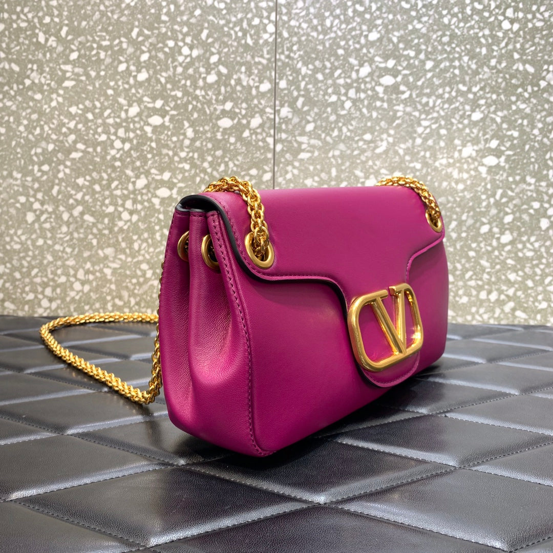 Valentino Stud Sign Nappa Shoulder  Bag