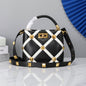 Valentino Garavani Small Roman Stud The Handle Bag In Nappa With Grid Detailing