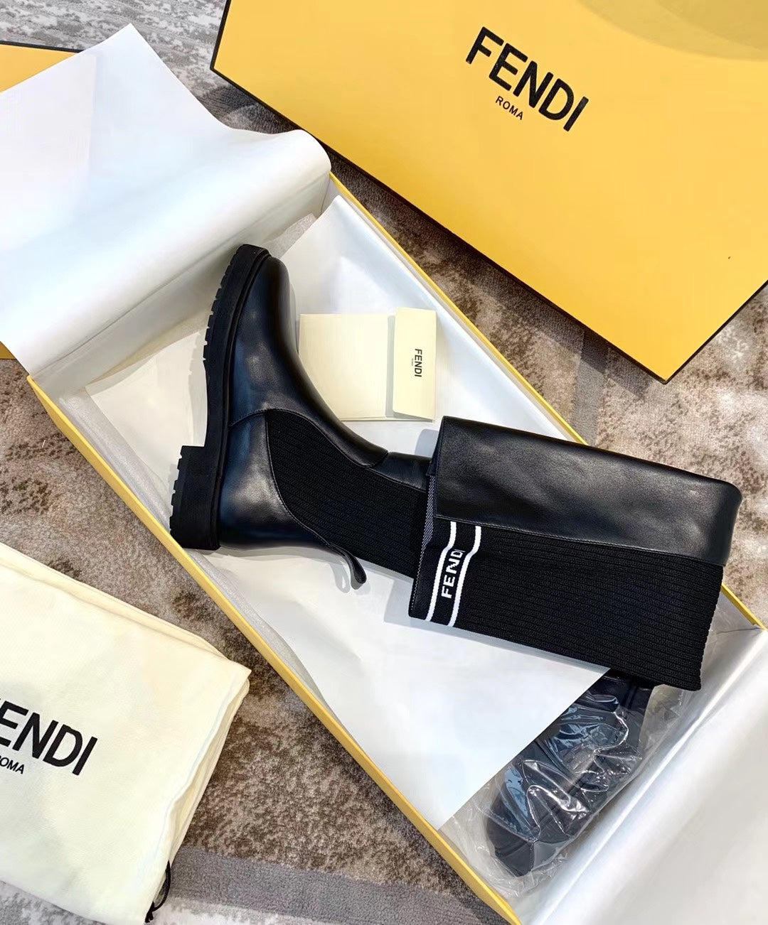 Fendi Rockoko Knee High Boots