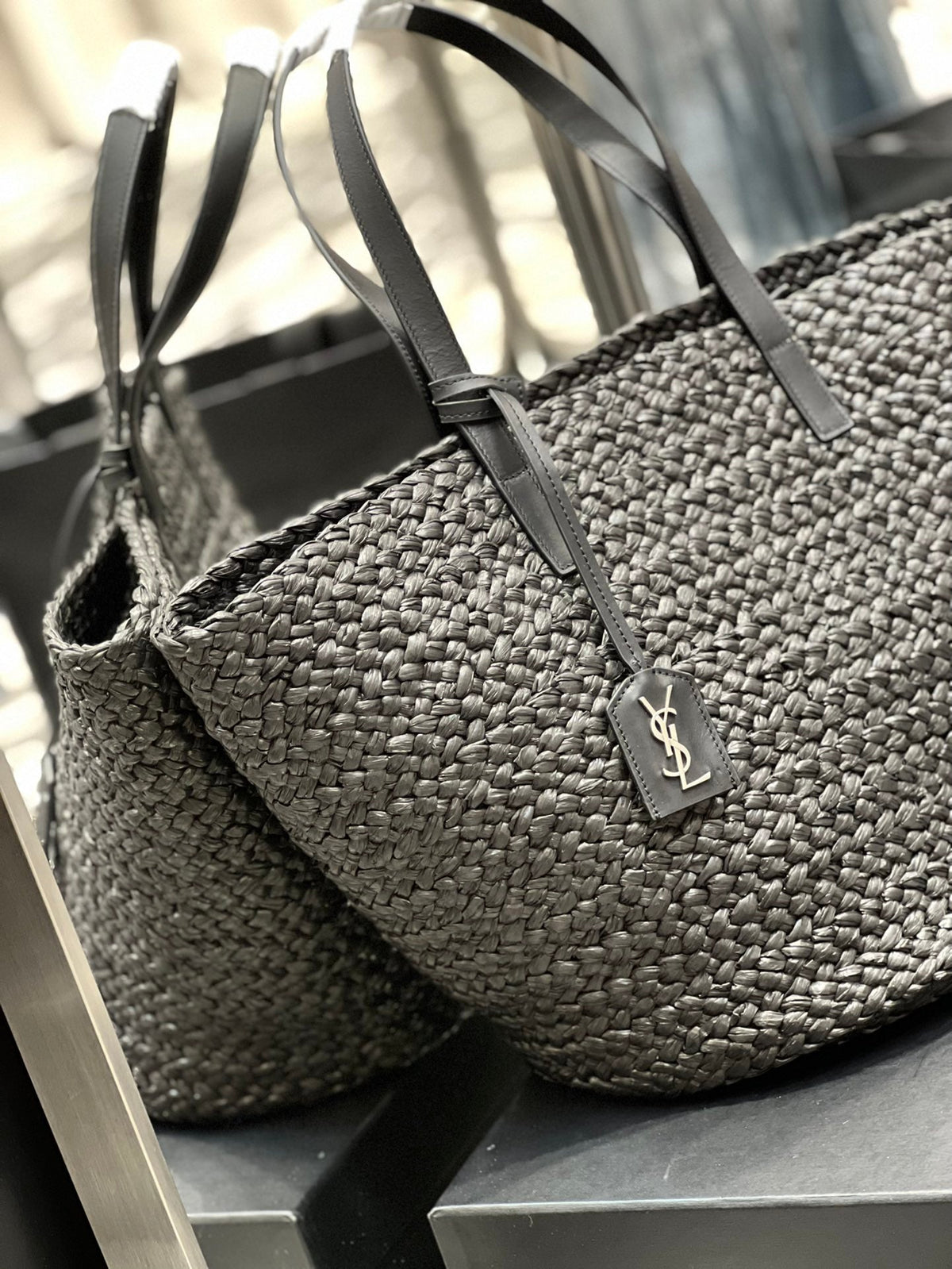 YSL Painer Medium Bag In Raffia