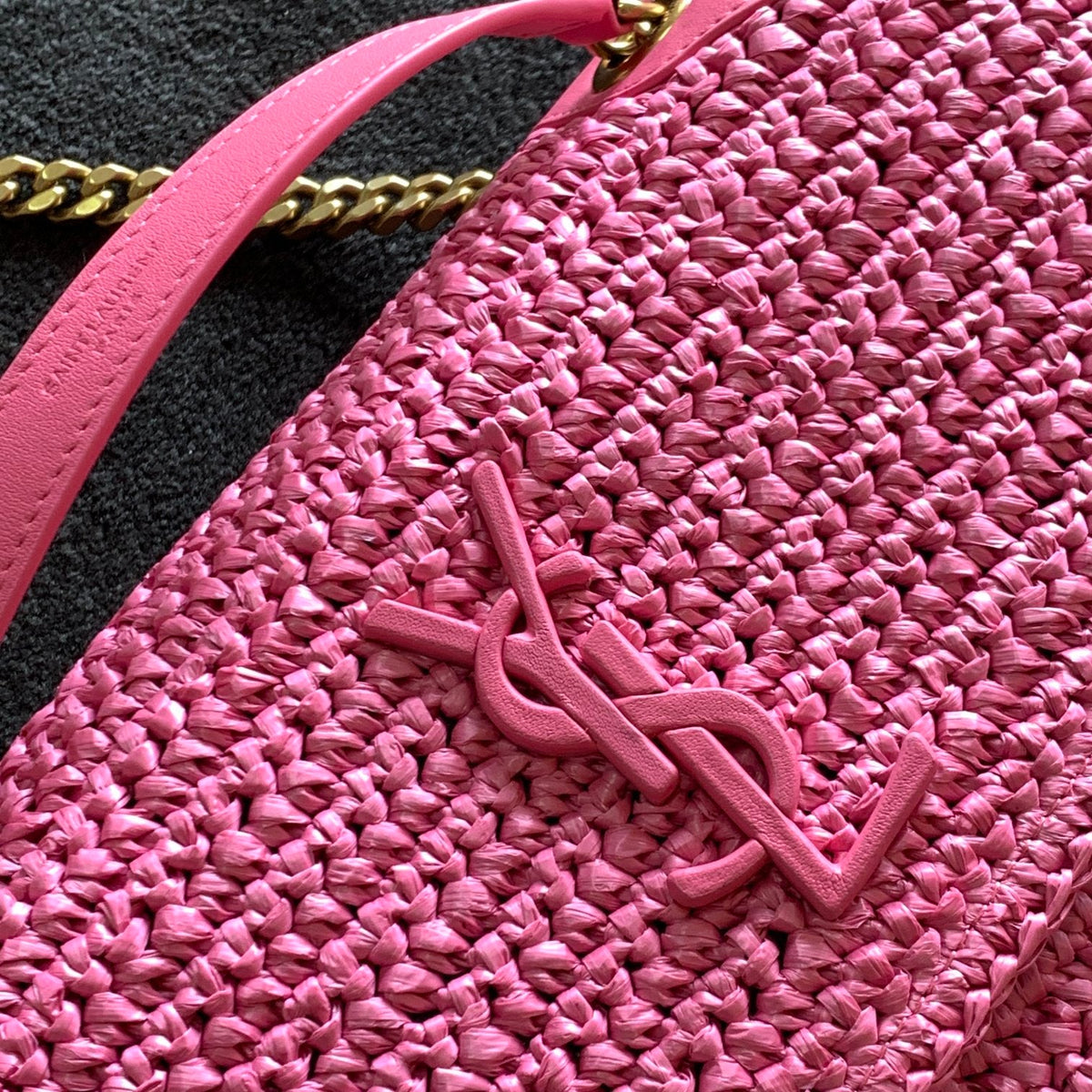 YSL Niki Medium Chain Bag In Raffia