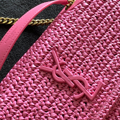 YSL Niki Medium Chain Bag In Raffia