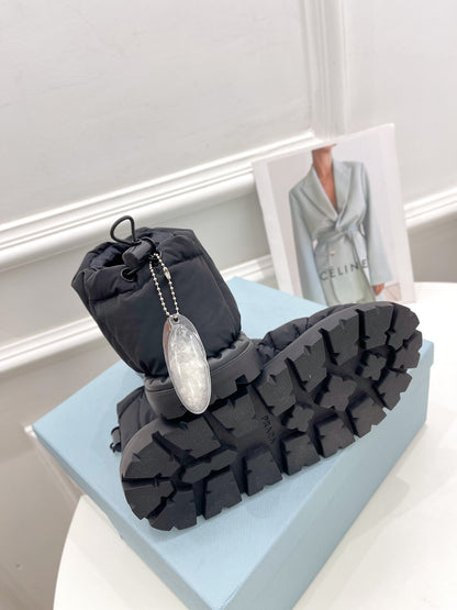 Prada  Paddled Nylon Slip on Shoes