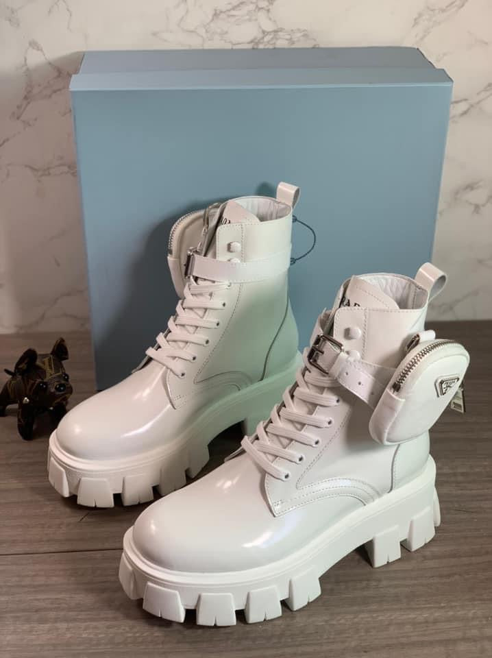 Prada Monolith brushed Rois Leather And Nylon Boots