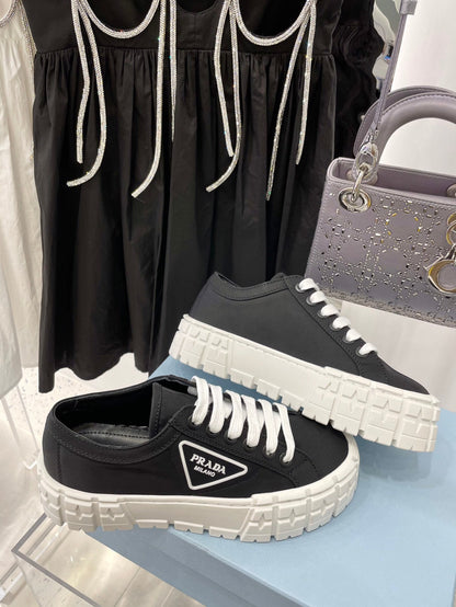 Prada Double Wheel  Nylon Gabardine Sneakers