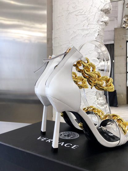 Versace  Medusa Chain Nappa Leather Sandals