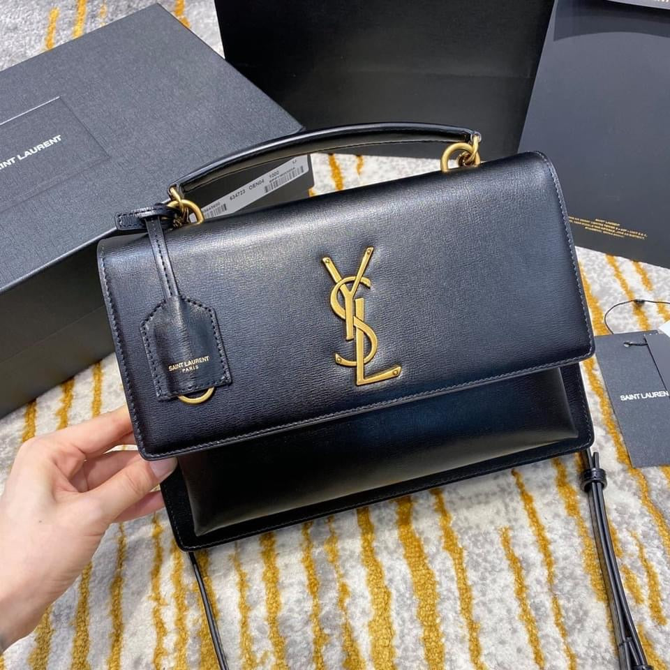 YSL Medium Sunset Satchel in Smooth Leather Bag