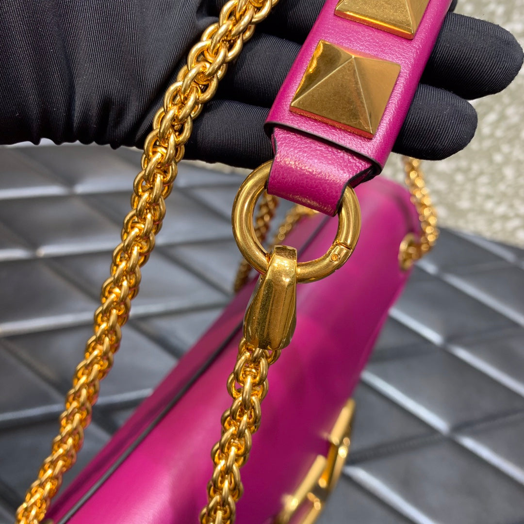Valentino Stud Sign Nappa Shoulder  Bag
