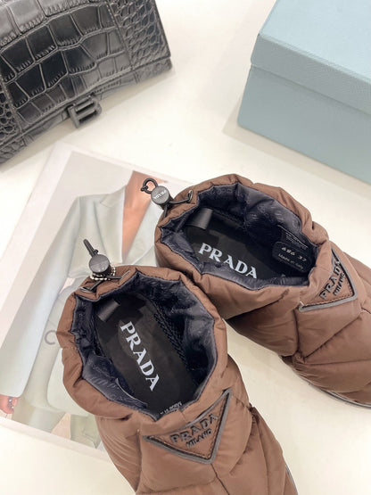 Prada  Paddled Nylon Slip on Shoes