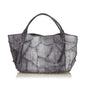 Burberry Chemical Fiber Leather Gray Tote Bag