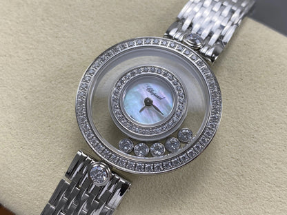 Chopard Happy 28mm Mop Dial Diamond Bezel Steel