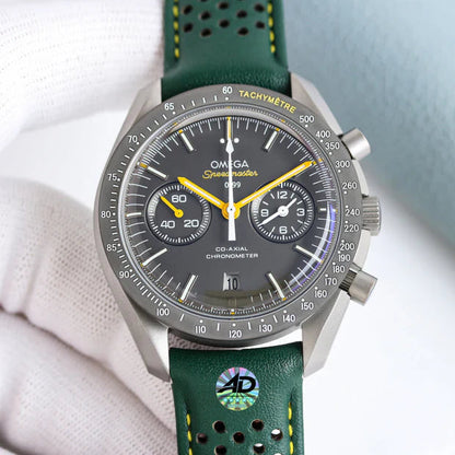 Omega Speedmaster Grey Side of the Moon 44.25mm Green Leather Strap